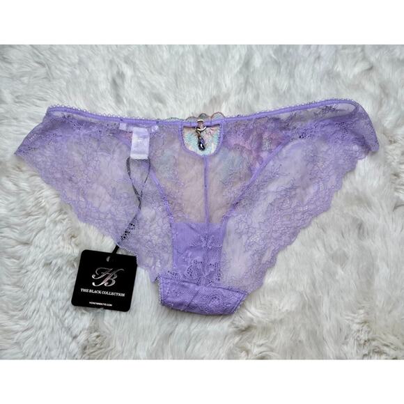 RARE🔥 Honey Birdette CHRISTINE💜 Unicorn Purple Lilac 3 Piece 32G, M, M Brief - Picture 10 of 11